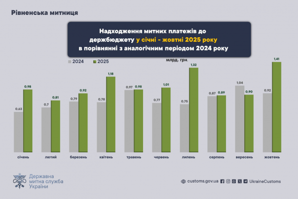 Імпортери-експортери, які працюють в зоні діяльності Рівненської митниці сплатили до бюджету понад 10 мільярдів гривень