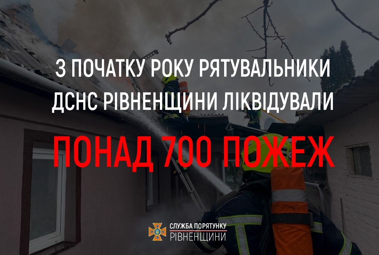 Більше семиста пожеж рятувальники ліквідували у Рівненській області за 2022 рік