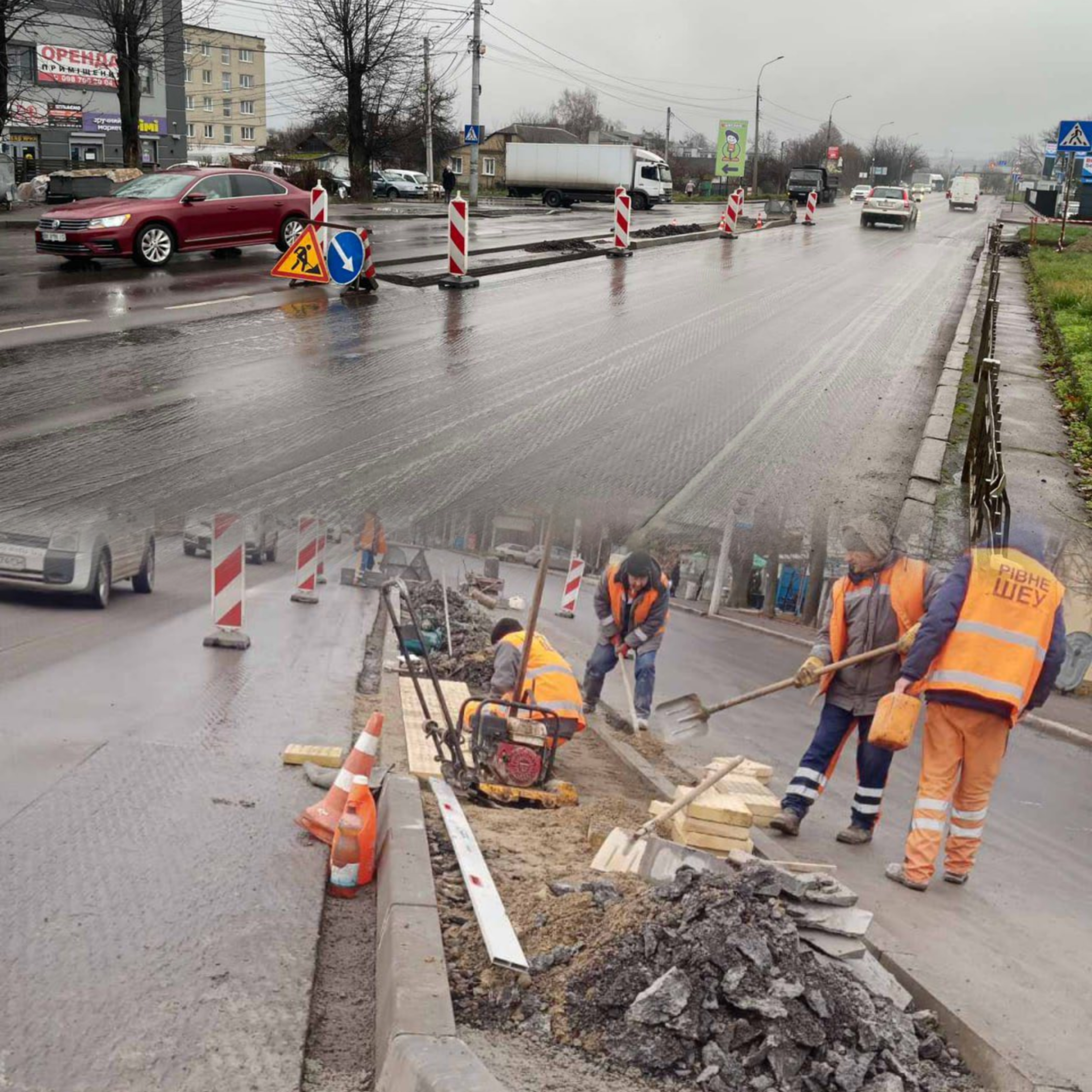 На вулиці Млинівській у Рівному облаштували острівець безпеки