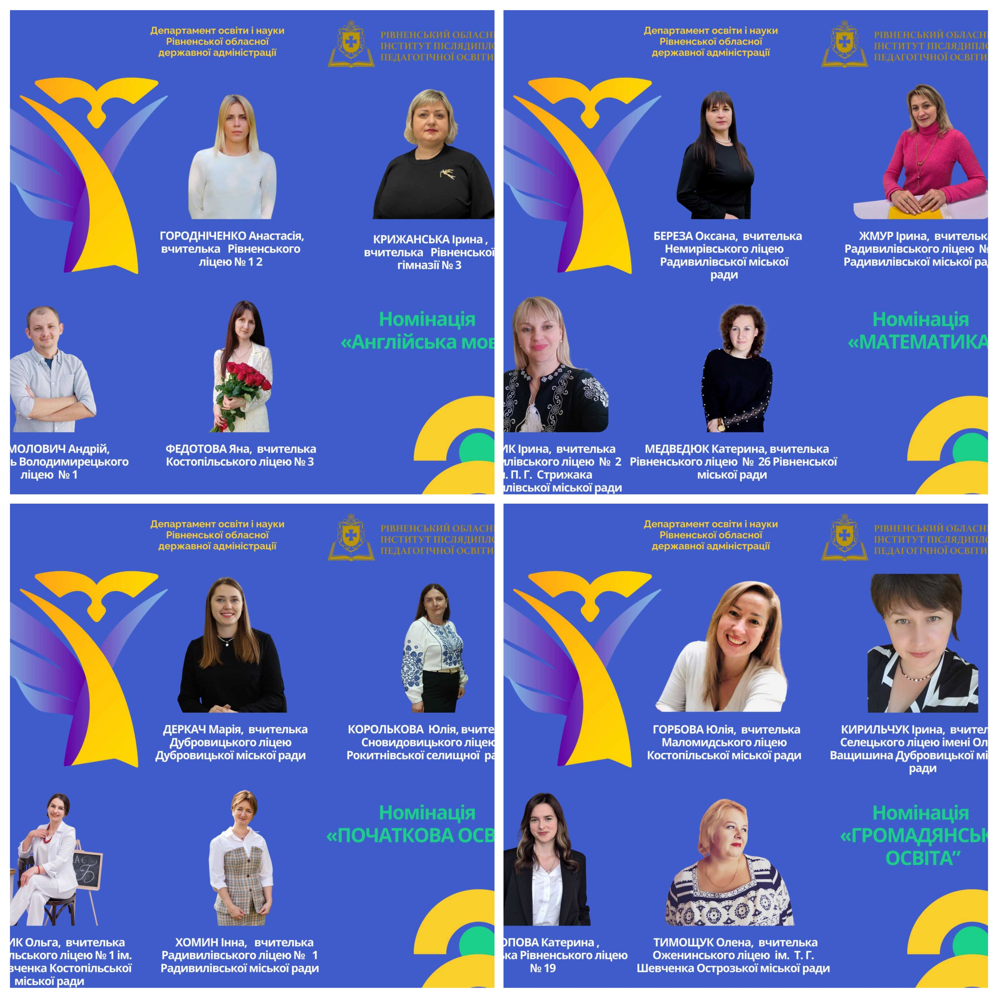 «Учитель року – 2026»: хто з педагогів Рівненщині цьогоріч в обласному фіналі конкурсу